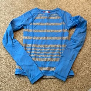 Ivivva blue and gray striped long sleeve shirt - sz 8